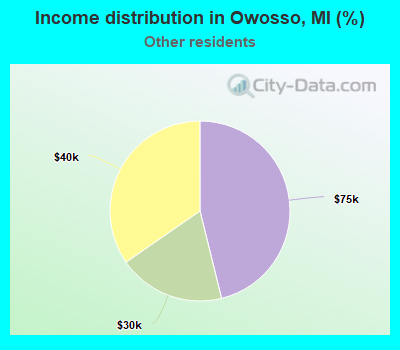 Income distribution in Owosso, MI (%)