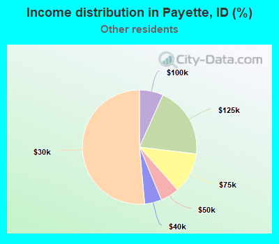 Income distribution in Payette, ID (%)