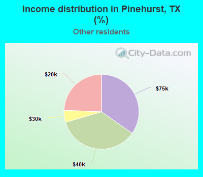 Income distribution in Pinehurst, TX (%)