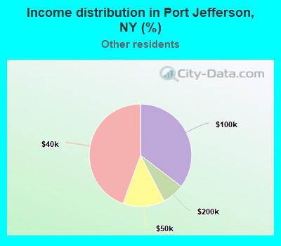 Income distribution in Port Jefferson, NY (%)