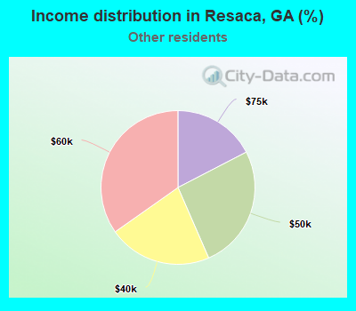 Income distribution in Resaca, GA (%)