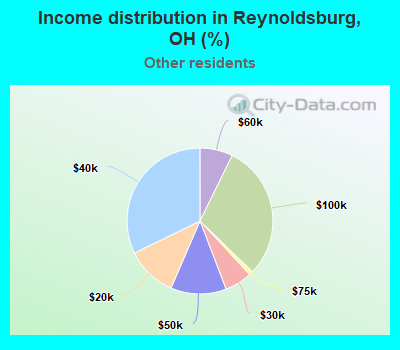 Income distribution in Reynoldsburg, OH (%)