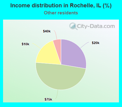 Income distribution in Rochelle, IL (%)