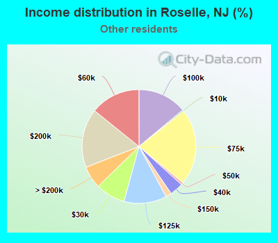 Income distribution in Roselle, NJ (%)