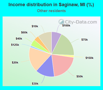 Income distribution in Saginaw, MI (%)