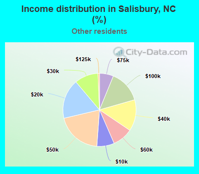 Income distribution in Salisbury, NC (%)