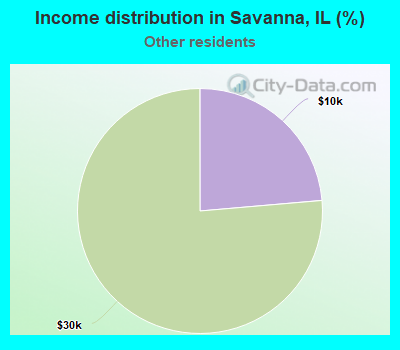 Income distribution in Savanna, IL (%)