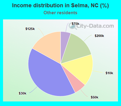 Income distribution in Selma, NC (%)