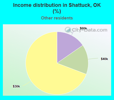 Income distribution in Shattuck, OK (%)