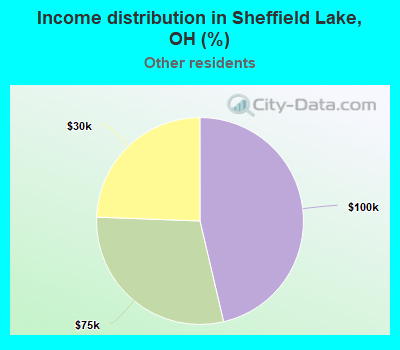 Income distribution in Sheffield Lake, OH (%)