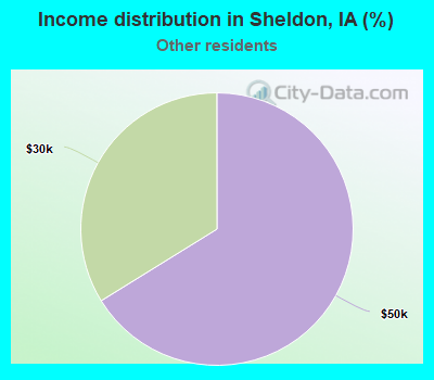 Income distribution in Sheldon, IA (%)