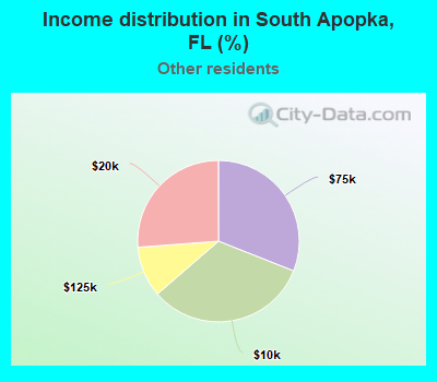 Income distribution in South Apopka, FL (%)