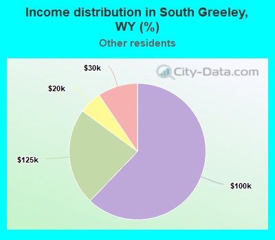 Income distribution in South Greeley, WY (%)