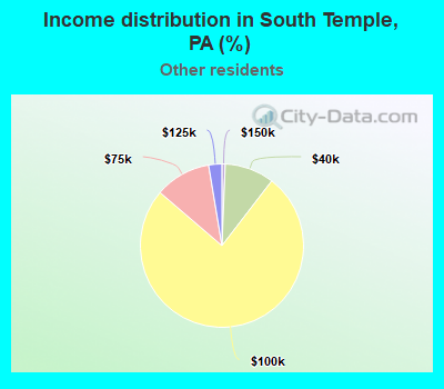 Income distribution in South Temple, PA (%)