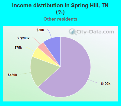 Income distribution in Spring Hill, TN (%)