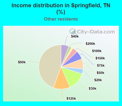 Income distribution in Springfield, TN (%)