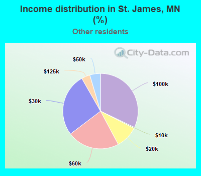 Income distribution in St. James, MN (%)
