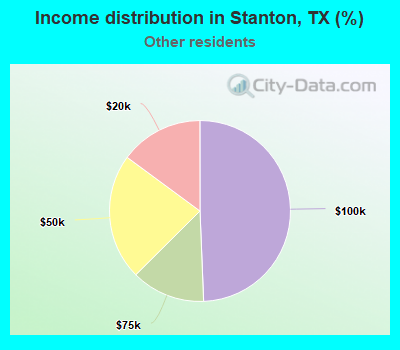 Income distribution in Stanton, TX (%)