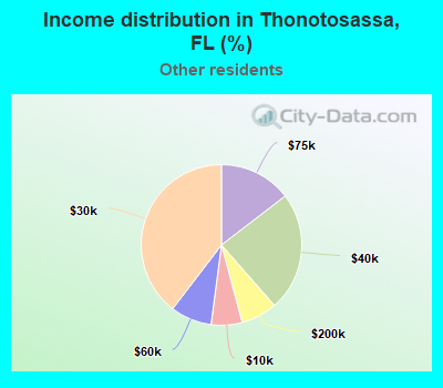 Income distribution in Thonotosassa, FL (%)