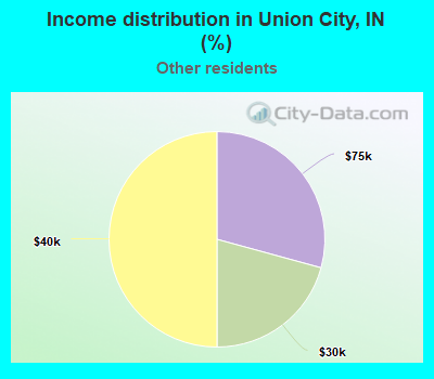 Income distribution in Union City, IN (%)