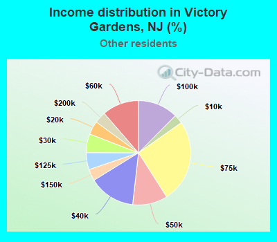 Income distribution in Victory Gardens, NJ (%)