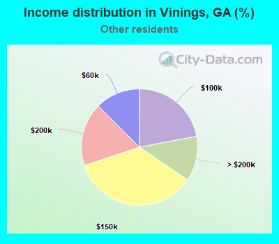 Income distribution in Vinings, GA (%)