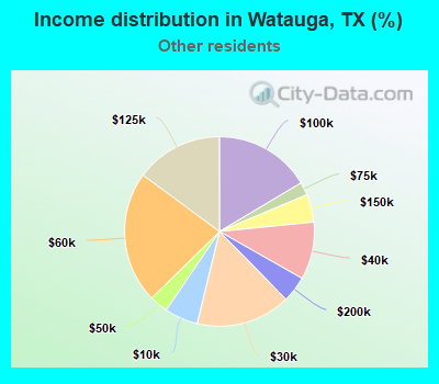 Income distribution in Watauga, TX (%)