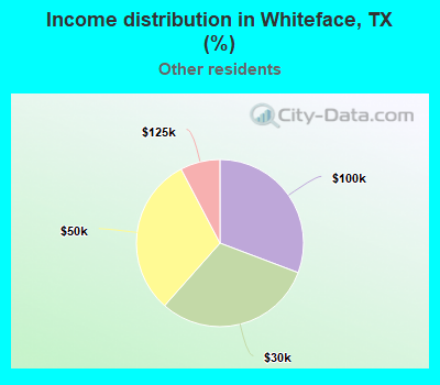 Income distribution in Whiteface, TX (%)
