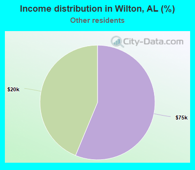 Income distribution in Wilton, AL (%)