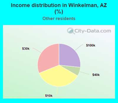 Income distribution in Winkelman, AZ (%)