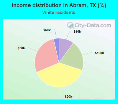 Income distribution in Abram, TX (%)