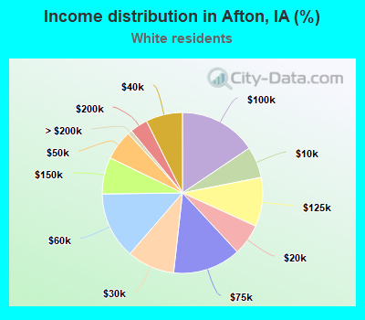 Income distribution in Afton, IA (%)