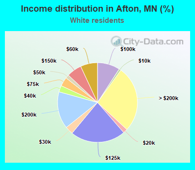Income distribution in Afton, MN (%)
