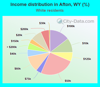 Income distribution in Afton, WY (%)