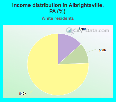 Income distribution in Albrightsville, PA (%)