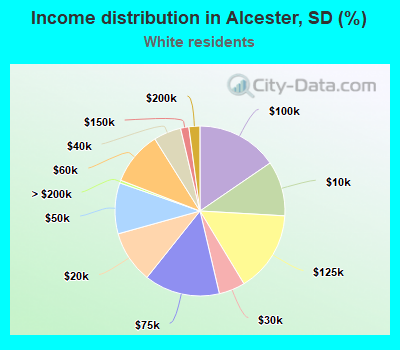 Income distribution in Alcester, SD (%)