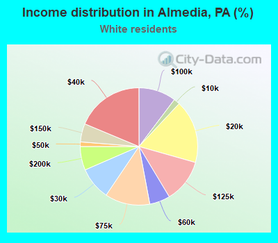 Income distribution in Almedia, PA (%)