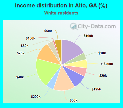 Income distribution in Alto, GA (%)