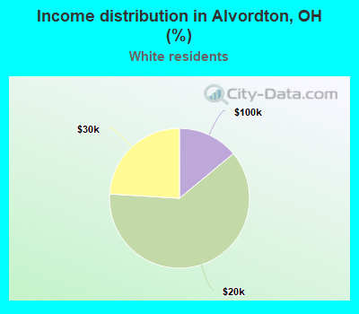 Income distribution in Alvordton, OH (%)