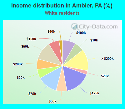 Income distribution in Ambler, PA (%)