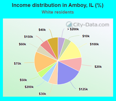 Income distribution in Amboy, IL (%)