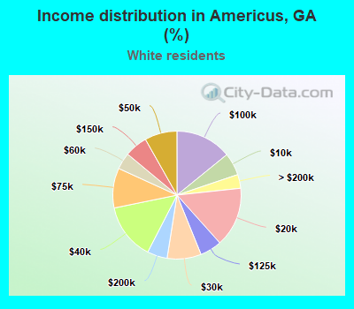 Income distribution in Americus, GA (%)