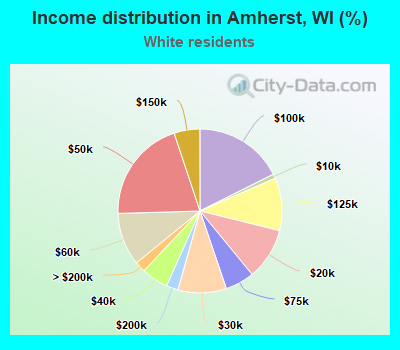 Income distribution in Amherst, WI (%)