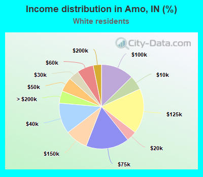 Income distribution in Amo, IN (%)