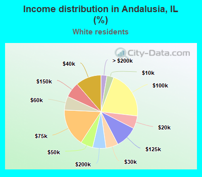 Income distribution in Andalusia, IL (%)