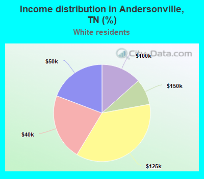 Income distribution in Andersonville, TN (%)
