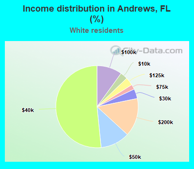 Income distribution in Andrews, FL (%)