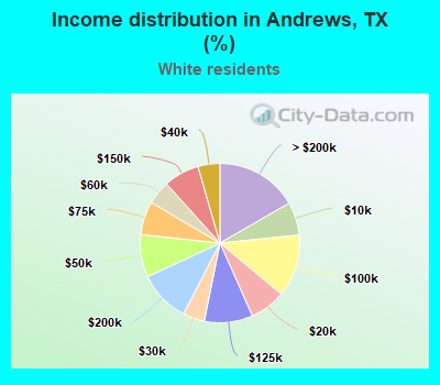 Income distribution in Andrews, TX (%)
