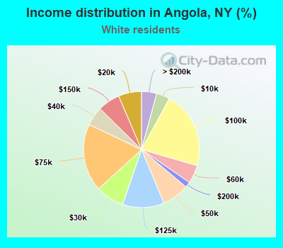 Income distribution in Angola, NY (%)