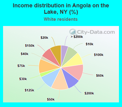 Income distribution in Angola on the Lake, NY (%)
